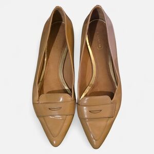 Coach Tabitha Tan Pointed Toe Patent Leather Women's Flats Size 7 B
